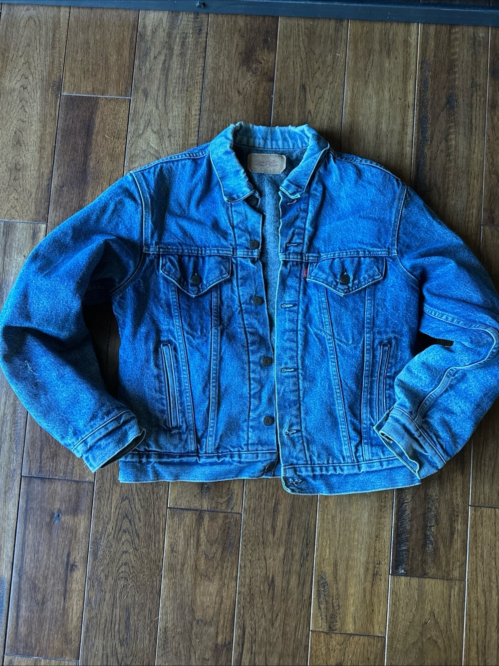 Levi's 80s-90s Vintage Trucker Denim faded Jean Jacket Flannel Lined Large 42